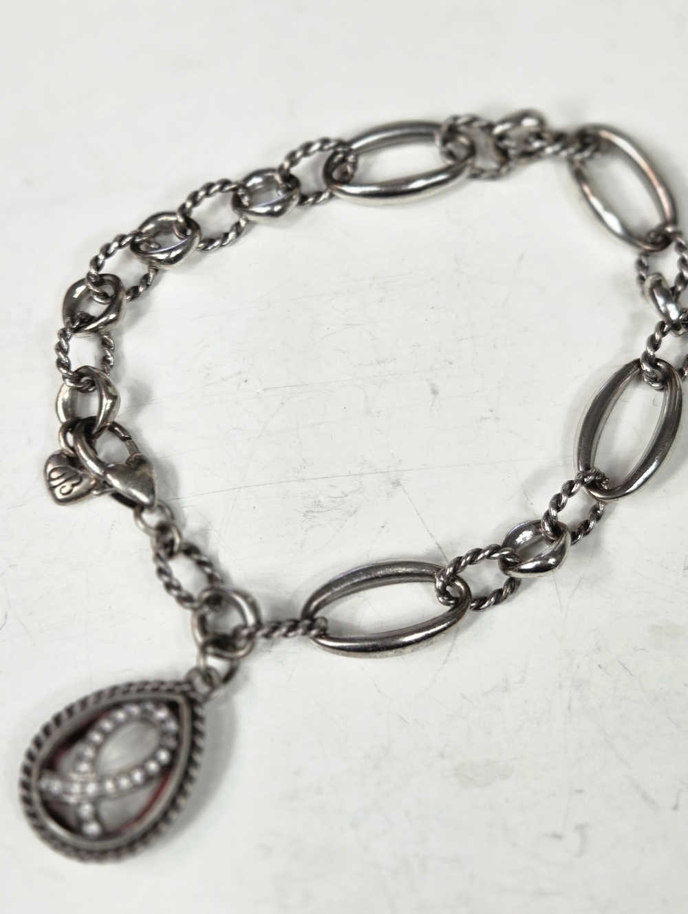 brighton bracelet power of pink breast cancer ribbon bracelet crystal charm 8in